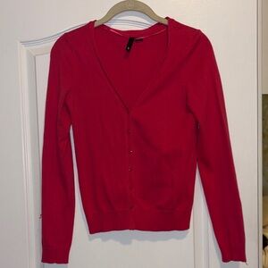 Vintage H&M hot pink v neck cardigan, size small